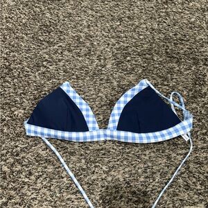 blue checkered swim top